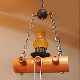 Lustre à une tête en bambou antique de style campagnard américain