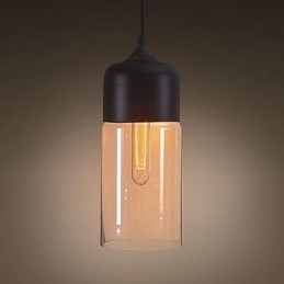 WestMenLights Élégant abat-jour bouteille DIY Plafonnier Suspension en verre Éclairage Ampoule Edison Maison