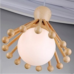 Lustre de jardin en bois Lustre nordique simple en bois