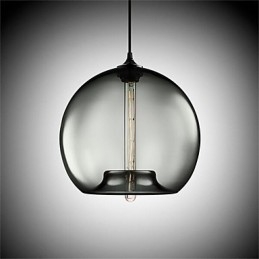 Lampe suspendue rétro créative en verre à tête unique, style café dans un bocal à poissons rouges