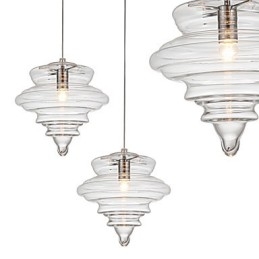 Suspension 1 lumière en verre transparent incolore, simplicité moderne