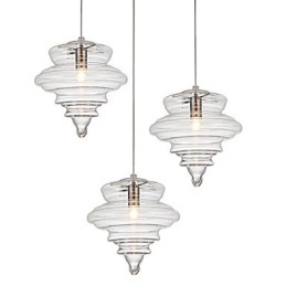 Suspension 1 lumière en verre transparent incolore, simplicité moderne