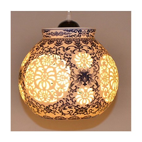 Lampe rétro en céramique pour escaliers, lustre bleu à une tête, créatif Lampe rétro en céramique pour escaliers, lustre bleu à une tête, créatif