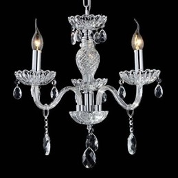 Lustre en verre à 6 lumières de style palais avec ampoule à bougie
