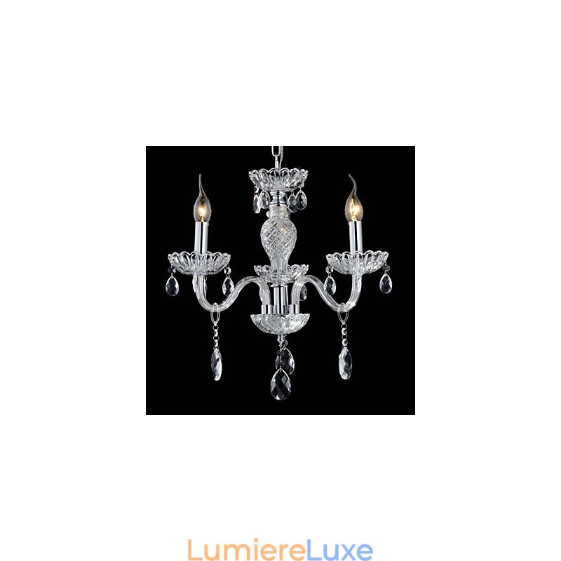Lustre en verre à 6 lumières de style palais avec ampoule à bougie