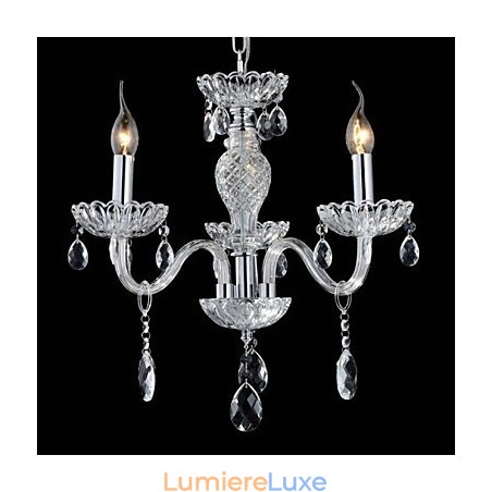 Lustre en verre à 6 lumières de style palais avec ampoule à bougie Lustre en verre à 6 lumières de style palais avec ampoule à bougie