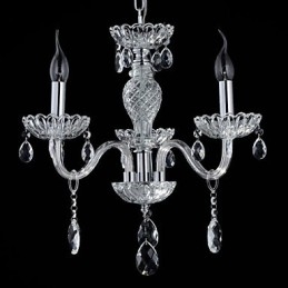 Lustre en verre à 6 lumières de style palais avec ampoule à bougie