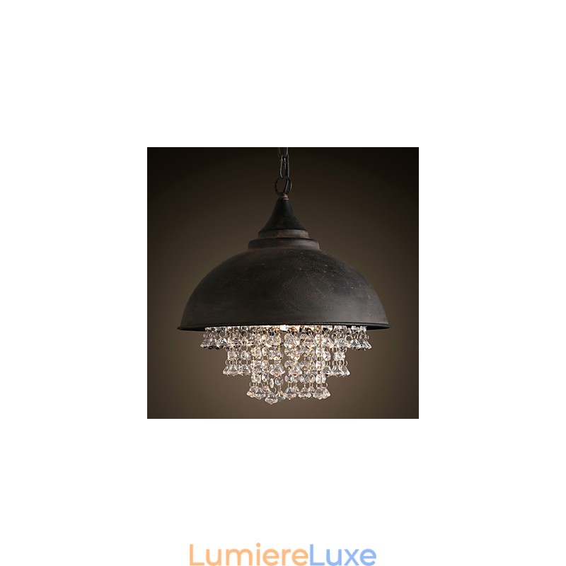 Suspension Loft Cristal Rétro Café Lumière Garage Métal