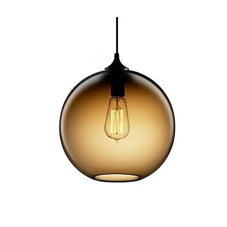 Suspension moderne en verre au design rond et brun à bulles Suspension moderne en verre au design rond et brun à bulles