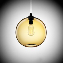 Suspension moderne en verre au design rond et brun à bulles