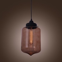 Suspension moderne en verre 70 W au design bouteille transparente