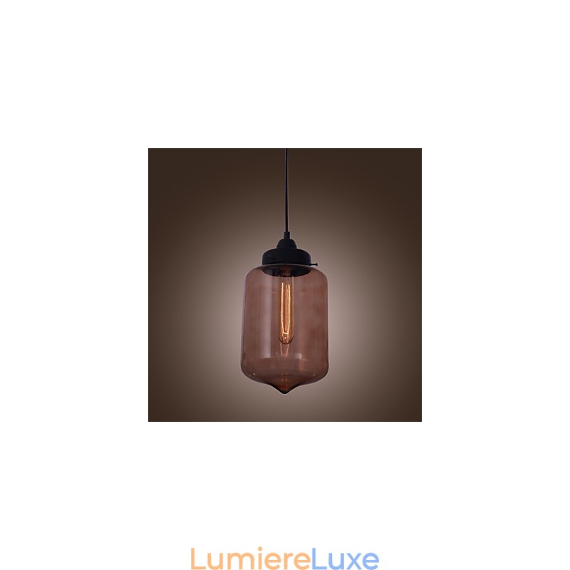Suspension moderne en verre 70 W au design bouteille transparente