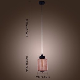 Suspension moderne en verre 70 W au design bouteille transparente