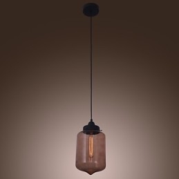 Suspension moderne en verre 70 W au design bouteille transparente