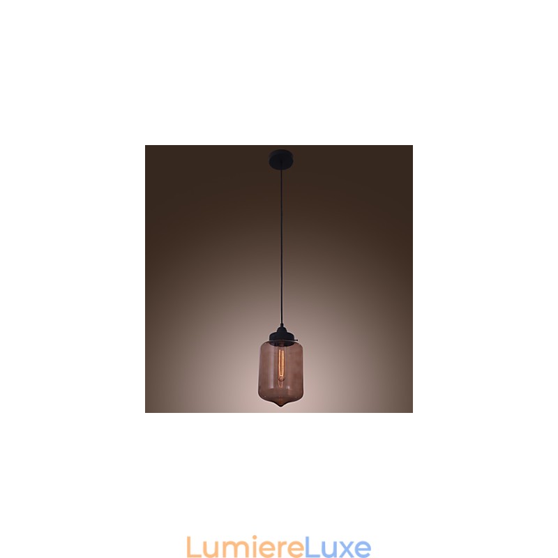 Suspension moderne en verre 70 W au design bouteille transparente