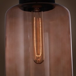 Suspension moderne en verre 70 W au design bouteille transparente