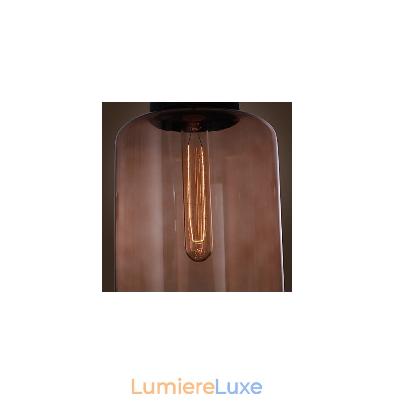 Suspension moderne en verre 70 W au design bouteille transparente