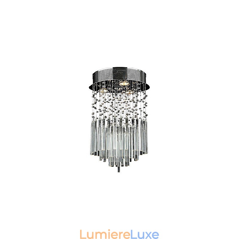 Plafonnier en métal électroplaqué cristal contemporain moderne