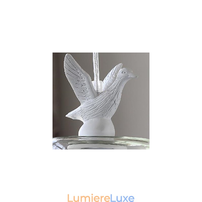 Lustre en verre à tête unique avec canetons et oiseaux Lustre pour repas