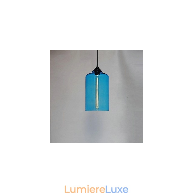 Suspension design bouteille 1 lumière, peinture concise en fer
