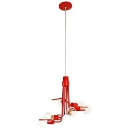 Suspension rouge à 6 lumières de style nord-américain