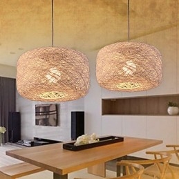 Lustre de mode européen moderne minimaliste pour la maison, lustre en rotin avec boules