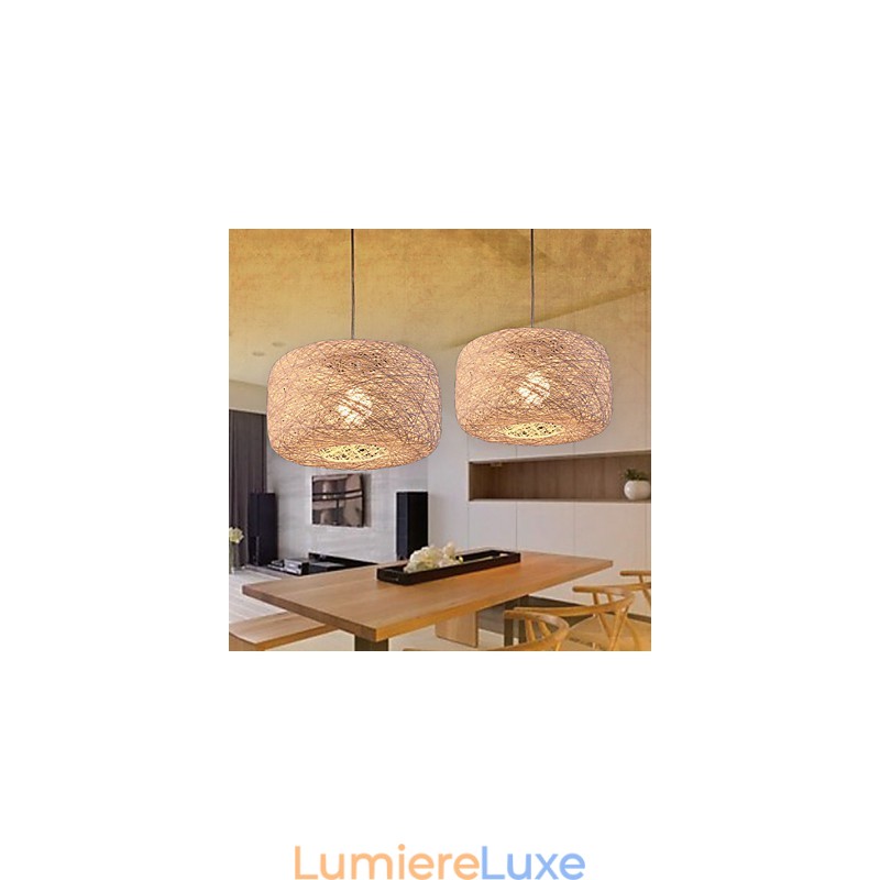 Lustre de mode européen moderne minimaliste pour la maison, lustre en rotin avec boules