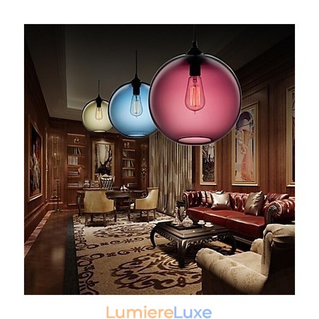 Lampe suspendue rétro créative en verre à tête unique, style café dans un bocal à poissons rouges Lampe suspendue rétro créative en verre à tête unique, style café dans un bocal à poissons rouges