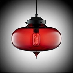 Lampe suspendue rétro créative en verre à tête unique, style café dans un bocal à poissons rouges