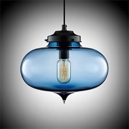 Lampe suspendue rétro créative en verre à tête unique, style café dans un bocal à poissons rouges