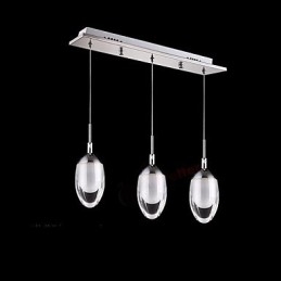 Suspension moderne contemporaine en métal chromé