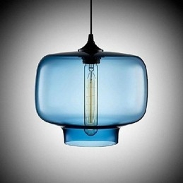 Suspension design bouteille 1 lumière, peinture concise en fer