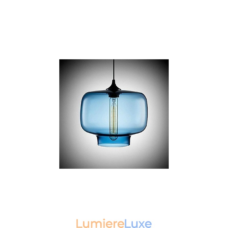 Suspension design bouteille 1 lumière, peinture concise en fer