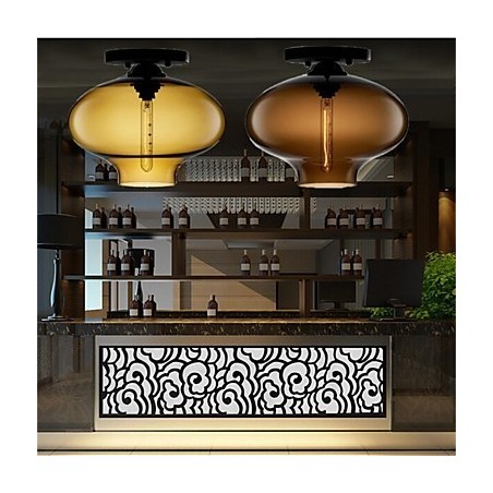 Lampe suspendue rétro créative en verre à tête unique, style café dans un bocal à poissons rouges Lampe suspendue rétro créative en verre à tête unique, style café dans un bocal à poissons rouges