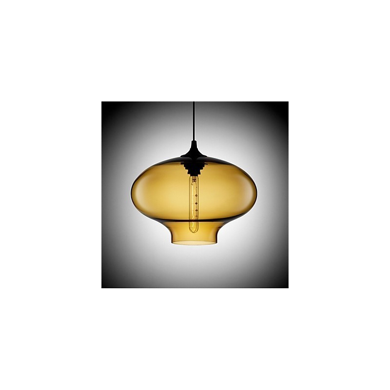Lampe suspendue rétro créative à tête unique en verre, style café dans un bocal à poissons rouges