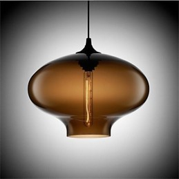 Lampe suspendue rétro créative à tête unique en verre, style café dans un bocal à poissons rouges