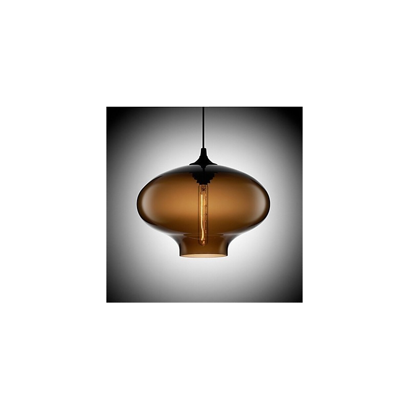 Lampe suspendue rétro créative à tête unique en verre, style café dans un bocal à poissons rouges