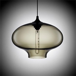Lampe suspendue rétro créative à tête unique en verre, style café dans un bocal à poissons rouges