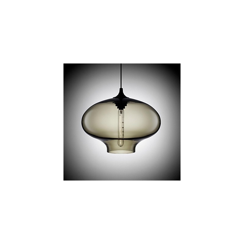 Lampe suspendue rétro créative à tête unique en verre, style café dans un bocal à poissons rouges