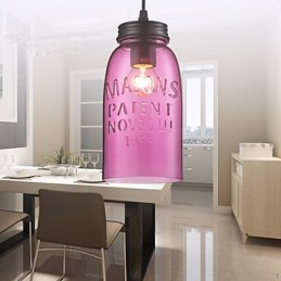 Suspension moderne en verre à 1 lumière, design à bulles transparentes