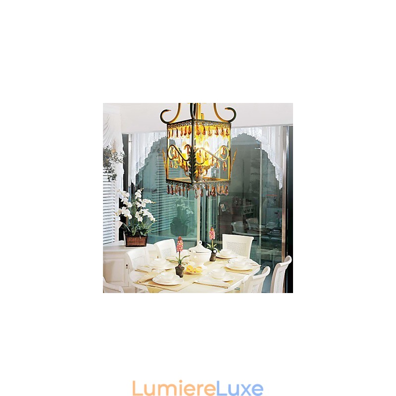 Lampe de porche rectangulaire de type rural européen, style campagnard américain