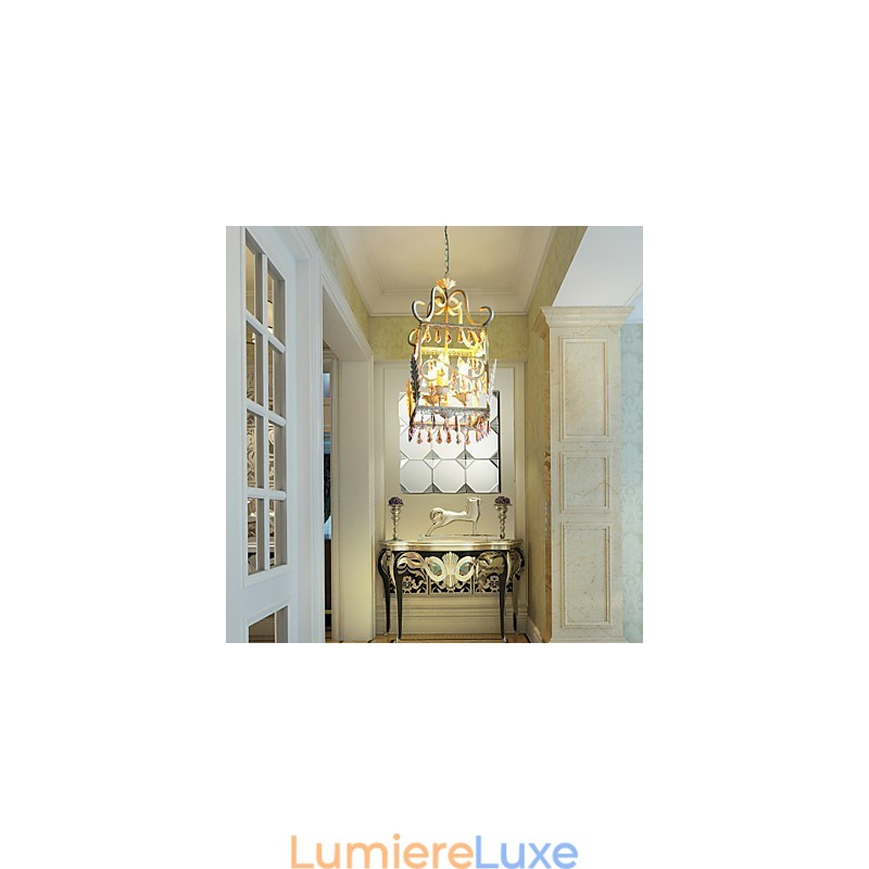 Lampe de porche rectangulaire de type rural européen, style campagnard américain