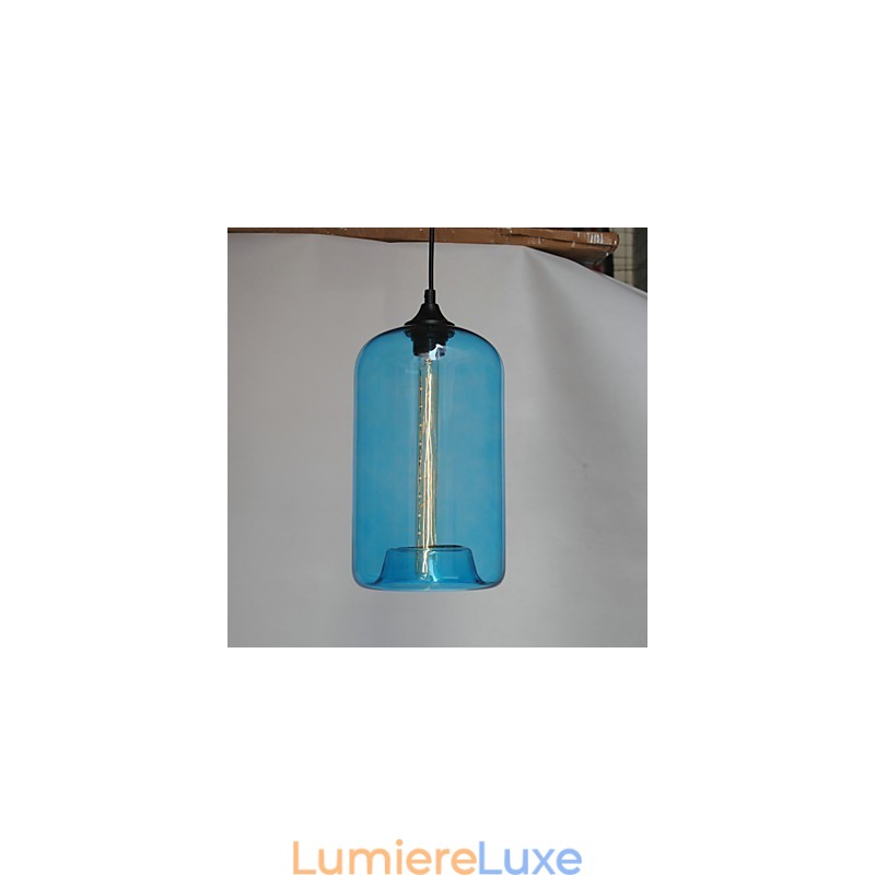 Suspension design bouteille 1 lumière peinture minimaliste en fer