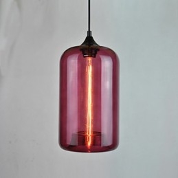 Suspension design bouteille 1 lumière peinture minimaliste en fer