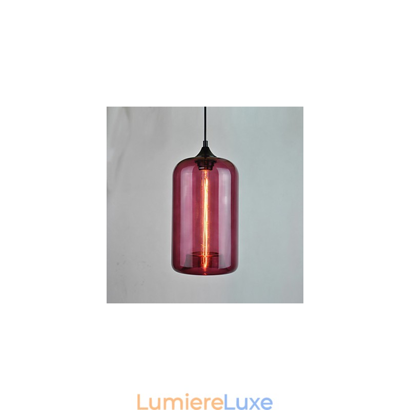 Suspension design bouteille 1 lumière peinture minimaliste en fer