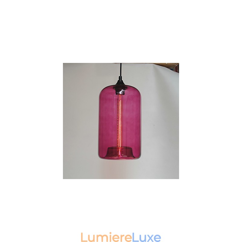 Suspension design bouteille 1 lumière peinture minimaliste en fer