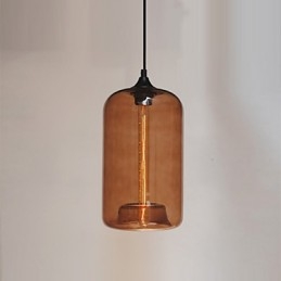 Suspension design bouteille 1 lumière peinture minimaliste en fer