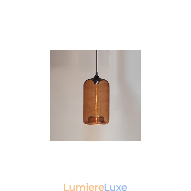Suspension design bouteille 1 lumière peinture minimaliste en fer