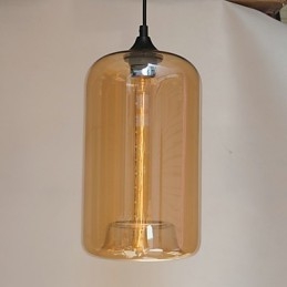 Suspension design bouteille 1 lumière peinture minimaliste en fer