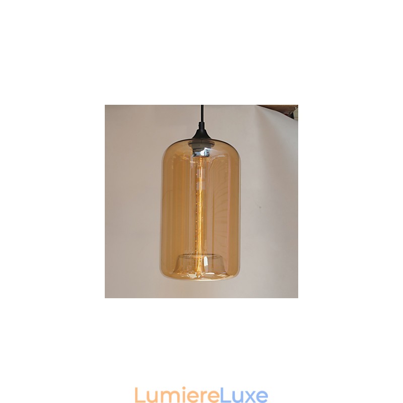 Suspension design bouteille 1 lumière peinture minimaliste en fer